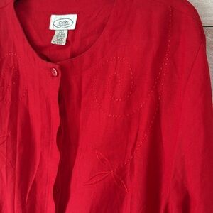 Carán New York Vintage Embroidered Red Tunic Size 2X